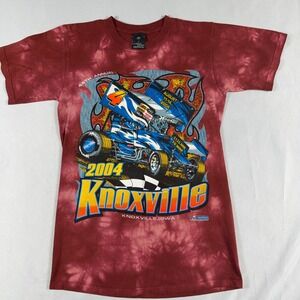 Vintage Knoxville Nationals Sprint Car Racing Tie Dye Shirt Small Red‎ 2004